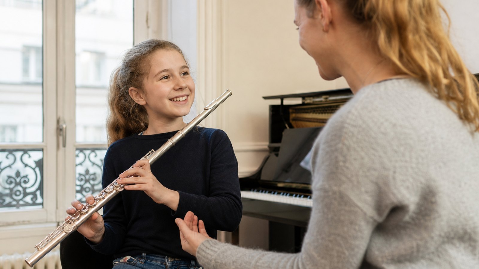 Élève de musique motivé au cours de l'année